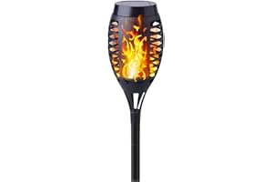 Geemoo Solari Esterno Giardino Fiamma Luci Lampade Solari da Giardino Torcia Luce con Effetto Fiamma Tremolante Realistico, Luci Decorative per Esterno, Giardino, Patio, Prato, Corridoio