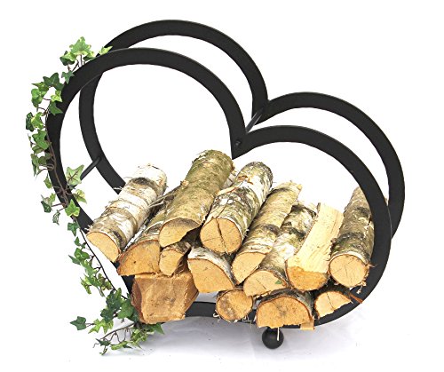 DanDiBo Kaminholzregal Herz Kaminholzständer 65 cm Holzkorb Kaminholzhalter Holzregal - 9