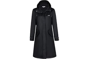 rhythm of the rain Regenmantel Damen gefüttert Windbreaker lang Wasserdicht Atmungsaktive Regenjacke mit kapuze Friesennerz PU Regenparka Outdoorjacke