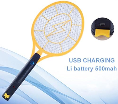 Any Beauty Rechargeable Mosquito swatter, Fly Killer and Bug Zapper Racket, 3800 Volt Usb Charging, Super-Bright Led Light to Zap in the Dark Unique 3 Layer Safety Mesh that's Safe to Touch