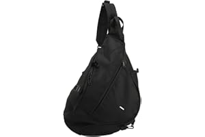 VGEBY Bolso Bandolera Grande Negro, Mochila Impermeable con Bandolera, Bolso de Pecho para Deportes Al Aire Libre de Tela Oxford para Hombres y Mujeres