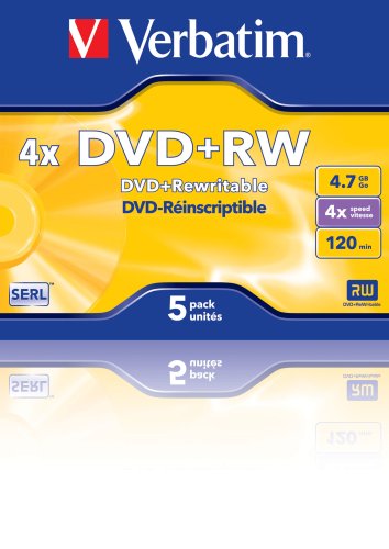 Verbatim DVD+RW 4x Speed 4,7GB Jewel Case 5er Pack DVD-Rohlinge - 3
