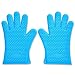 Produktbild Contever® FDA GENEHMIGT 1 Paar Hitzebeständige Silikon Grillen BBQ Grillhandschuhe Kochhandschuhe Ofenhandschuhe Topflappen Backhandschuhe-Blau