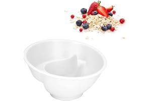 CCYLEZ Odporna na Rozmoczenie Miska na PłAtki, Podzielone Miski dla Dzieci i DorosłYch, Bez BPA Oddzielna Miska na PrzekąSki do Lodów Jogurtowych Jagody Frytki (Biały)