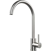 TEKA Single-lever kitchen tap, 360&ordm; swivel high spout, Eco anti-limescale aerator Flow limiter 5 l/min, Stainless Steel AISI