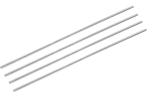 sourcing map 304 Barras Redondas Acero Inoxidable, 6mm X 450mm Varilla Sólida para Ejes Bricolaje Modelo Coche Helicóptero Avión, Paquete de 4