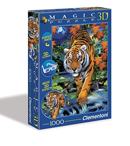 Imagen 2 de Clementoni - Puzzle de 1000 piezas Magic Effect 3D, diseño On the Prowl (391851)