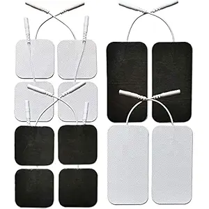 Bodytech Premium Reusable TENS Unit Electrode Pads - Combo 12-Pack Self-Adhesive Electrodes Patches for TENS / EMS Massage Therapy