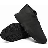 MEBISO Waterproof Silicone Shoe Covers for Men & Women | Anti-Slip Reusable Rain Shoe Protector | Stretchable Overshoes for Travel, Bike Riding & Outdoor Use (Large Size): 