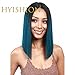 Produktbild HYISHION Mode Hitzebeständige Volle Kopf Bob Stil Gerade Kurze Spaß Perücke Synthetische Tagesabnutzung Partei Haar Matte Faser + Freie Perücke Kappe