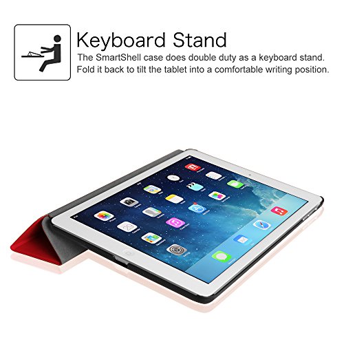 Fintie iPad Air Hülle Case – Ultra Slim Superleicht Schutzhülle Smart Shell Cover Tasche Etui mit Auto Schlaf / Wach und Standfunktion für Apple iPad Air, Rot - 7