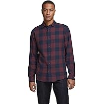 JACK & JONES heren Overhemd Jjegingham Twill Shirt L/S Noos, Brick Red/Fit: slim fit, XS