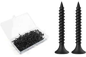 BOUMVID Tornillos Negros para Paneles de Yeso M3.5 x 30 mm, 200 Piezas Tornillos Instalación de Paneles de Yeso en Madera, Pladur Autorroscantes Cabeza Avellanada Phillips Autorroscante Tornillos