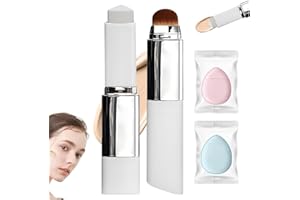 OIXYAZ OIXYA Base Maquillaje Barra Chartming Con Brocha,Crema Blanca Cambia De Color,Corrector Alta Cobertura,Resistente Agua Y Al Sudor,Base coreana,Cobertura Profesional,Para Un Maquillaje Natural(Natural)