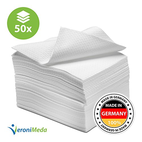 50 unidades. Desechables Toallas de mano de 30 x 40 cm extra absorbente 80 gsm Airlaid