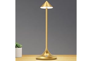 bravzurg Lampe de table LED sans fil rechargeable, 6000mAh lumiere élégante moderne, lampe bureau tactile usb, 3 modes de couleur, pour restaurant, chevet, exterieur, interieur, cuisine, terrass