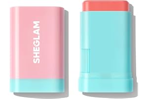 ‎SHEGLAM SHEGLAM Glass Glow Blush Stick Creme für Wangen und Lippen wasserfest feuchtigkeitsspendend tönend gut verblendbar natürliches Nude-Gesichtsrouge-Stunner