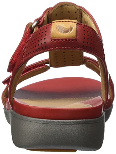 Clarks 261250864, Sandalias Mujer, Rojo (Red Leather), 36 EU