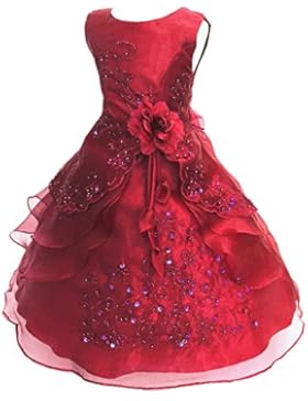 Mädchen Prinzessin Kleid Blumenmädchen Kleid Kinder Hochzeit Kleid 29 Farben Gr. 110-160