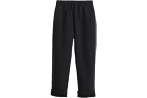 VUNCIO Fleece Lined School Trousers Kids Boys Elastic Waist Warm Winter Fashion Boys Formal Pants Teens Comfy Stretchy Vacation Casual Workout Sports Bottoms Age 4-17 Years