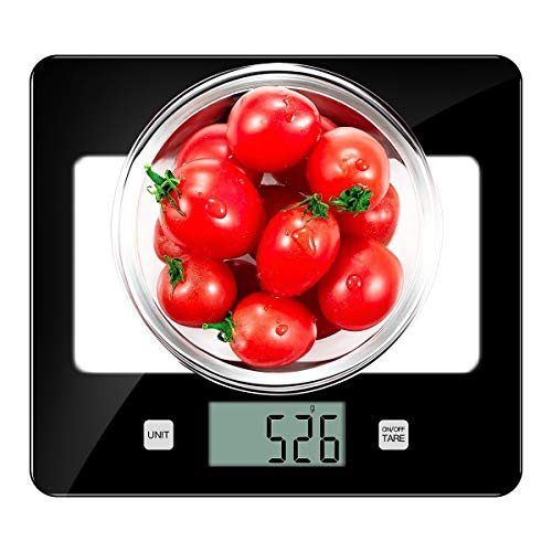 CUSIBOX Küchenwaage Digitalwaage Professionelle Waage Electronische Waage, Küchenwaage mit LCD Display-Wunderbare Präzision auf bis zu 1g(5kg Maximalgewicht), 23.6x22.8x4 cm