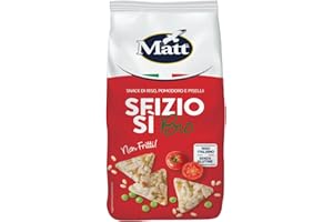 Matt SfizioSì Riso Integrale, Pomodori e Piselli Bio Croccanti Snack Salati Non Fritti - 60 g