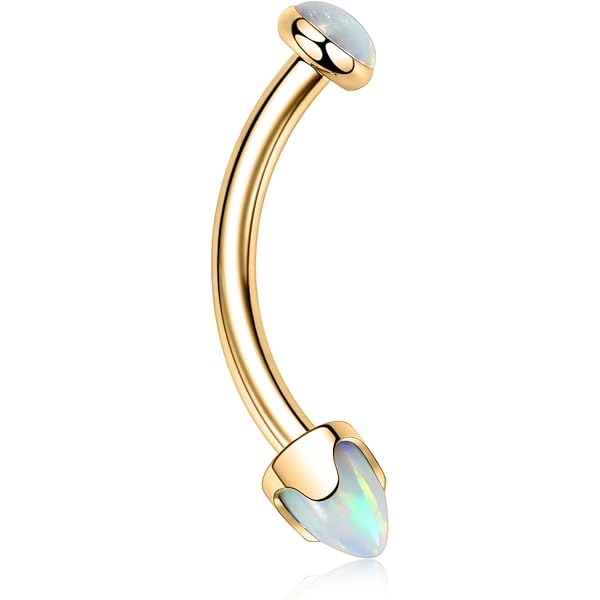 Single Opal Filigree Hoop Ring - 16g (1.2mm), 8mm Diameter For Nose, Septum, Ear Cartilage