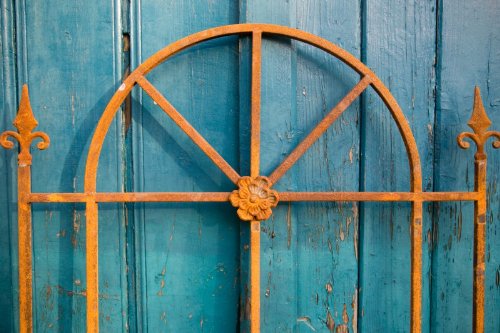 Steckzaun, Rankgitter, Höhe 215cm, Breite 90cm, Roheisen / Rost - 3