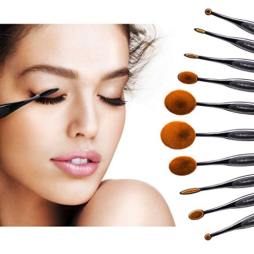 Professionelles Make-up-Pinselset, 10 Stück – mit Kontur-, Foundation-, Concealer-, Lippen-, Eyeliner- und Rouge-Make-up-Pinsel - 8