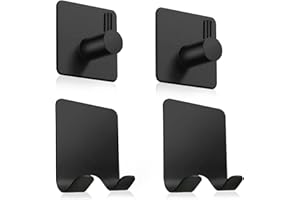 Beekeg 2 Stück Edelstahl handtuchhalter ohne bohren +2 Stück Rasierer halterung dusche,Universal Wandhaken für Badezimmer Schlafzimmer Küche