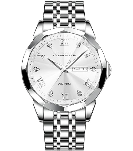 Hemobllo Coppia Di Orologi In Acciaio Inox – Quarzo, Impermeabili, Design Lui E Lei – Cassa Dorata E Bracciale Argento – Regalo Romantico Per San Valentino, Compleanno, Anniversario - 2