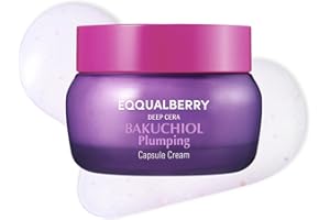 EQQUALBERRY Equalberry Deep Cera Bakuchiol Plumping Capsule Cream, 50ml, 99% Pure Bakuchiol, Non-Irritating Facial Moisturiser