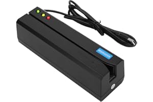 Mxzzand Lector De Tarjetas MSR605X, Lector De Tarjetas De Crédito USB, Lector De Tarjetas De Banda Magnética, Lector De Banda Magnética, 3 Pistas