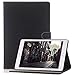 Produktbild Smart cover for iPad Air 2 , elecfan® Vintage Retro Business-Stil Folio Slim Fit Kunstleder Schutzhülle Case Smart cover mit Standfunktion Auto Schlaf Aufwachen Funktion PU Tasche Ledertasche Leichtgewicht Anti Kratzer Schutzhülle für iPad Air 2 (iPad air 2, Schwarz)