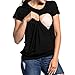 Produktbild Umstandsshirt Sommer,Loveso  Damen Umstandsmode Top Stillshirt Schwanger T-Shirt Umstandsshirt Umstandstop Lagendesign Wickeln-Schicht (Schwarz, M)