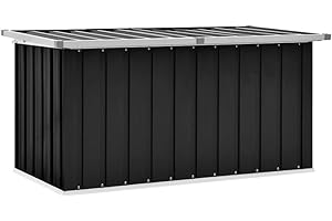 homiuse 129x67x65 cm Coffre de Jardin Exterieur Coffre de Rangement Coffre Rangement Coffre de Rangement Exterieur Abris de Jardin Malle Rangement Boîte de Rangement de Jardin Anthracite Acier