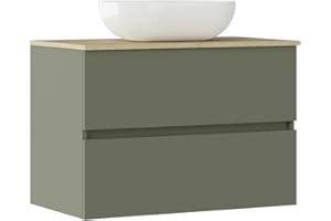 Baikal Conjunto de Mueble de baño Natura, Incluye Lavabo. Mueble Suspendido en Pared con Lavabo cerámico. Varios Acabados y Medidas. Mueble MONTADO.