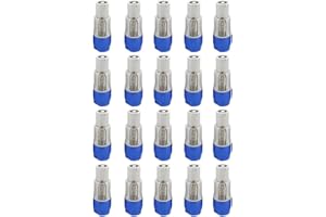 DUTIS DcnrInsr 20Pcs 3 PIN AC Powercon Connector Male Plug NAC3FCA NAC3FCB AC Cable 20A 250V Power Plug Adapter for Stage Light Easy to Use (B)