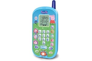 VTech - Peppa Pig, Le Smartphone Éducatif, Téléphone Portable Enfant avec Écran Rétroéclairé, 4 Jeux, Jouet Interactif, Cadeau Enfant de 2 Ans à 5 Ans - Contenu en Français