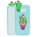 Produktbild LuckyW Samsung S6 Hülle Silikon, 3D Carton Handyhülle für Samsung Galaxy S6 Soft Silikon Tasche Transparent Clear Klar Durchsichtig Ultra Dünne Schutzhülle - Kaktus