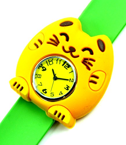 Kinderuhr Damenuhr mit Slaparmband aus Silikon (funcat-grn)