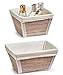 Produktbild Zeller Aufbewahrungskorb Bamboo 2er Set, 14 x 14 x 9 cm rechteckig und 19 x 14 x 9 cm quadratisch, Bambus und Stoff; als Brotkorb oder Deko-Körbchen für Bad-Utensilien