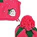 Strawberry Baby Girl Infant Cotton Knitting Wool Cap Ear Protection Hat Handmade