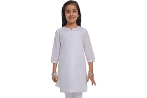 VASTRAMAY Mädchen Weiß Baumwolle Cambric Kurta - Republic Day Special Ethnic Wear Festliches Outfit für Mädchen