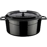 Lava D&ouml;k&uuml;m Yuvarlak Tencere, Trendy, 28 cm, 6.71 L Hacim, Siyah