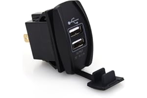 LIZEALUCKY Car DC 12V-24V Blue LED Dual USB Charger Carling ARB Rocker Switches 5V 3.1a for Marine Boat Car Cart UTV ATV, Waterproof