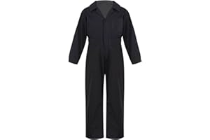Jugaoge Boys Girls Jumpsuit Overall Mechanic Costume Long Sleeve Overalls Boiler Suit Cargo Coveralls