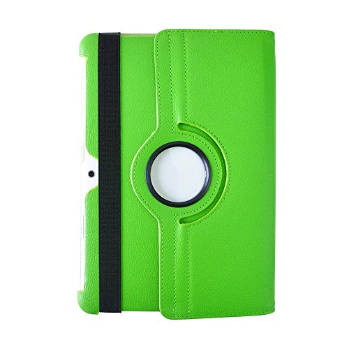 COOVY® 360° ROTATION COVER FÜR SAMSUNG GALAXY TAB 10.1 N GT-P7500 GT-P7501 GT-P7510 GT-P7511, TAB 2 10.1 GT-P5100 GT-P5110 SMART HÜLLE TASCHE ETUI CASE SCHUTZ STÄNDER Farbe grün - 8