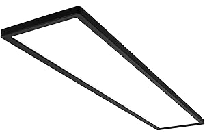 BRILONER - Plafonnier LED 98cm à lumière indirecte, plat, lumière blanc neutre, lampe LED, plafonnier, lampe de salon, panneau, cuisine, éclairage de plafond, 98x20x3 cm, noir
