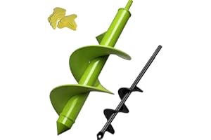 SYITCUN Garden Hole Digger Auger for Planting Bulbs Seedlings,Bulb Planting Auger,Heavy Duty Garden Spiral Auger Drill Bit,Thickened Shaft Planting Auger,Drill Planter Garden Bulb Planter Tools(8x30cm,4x22cm)